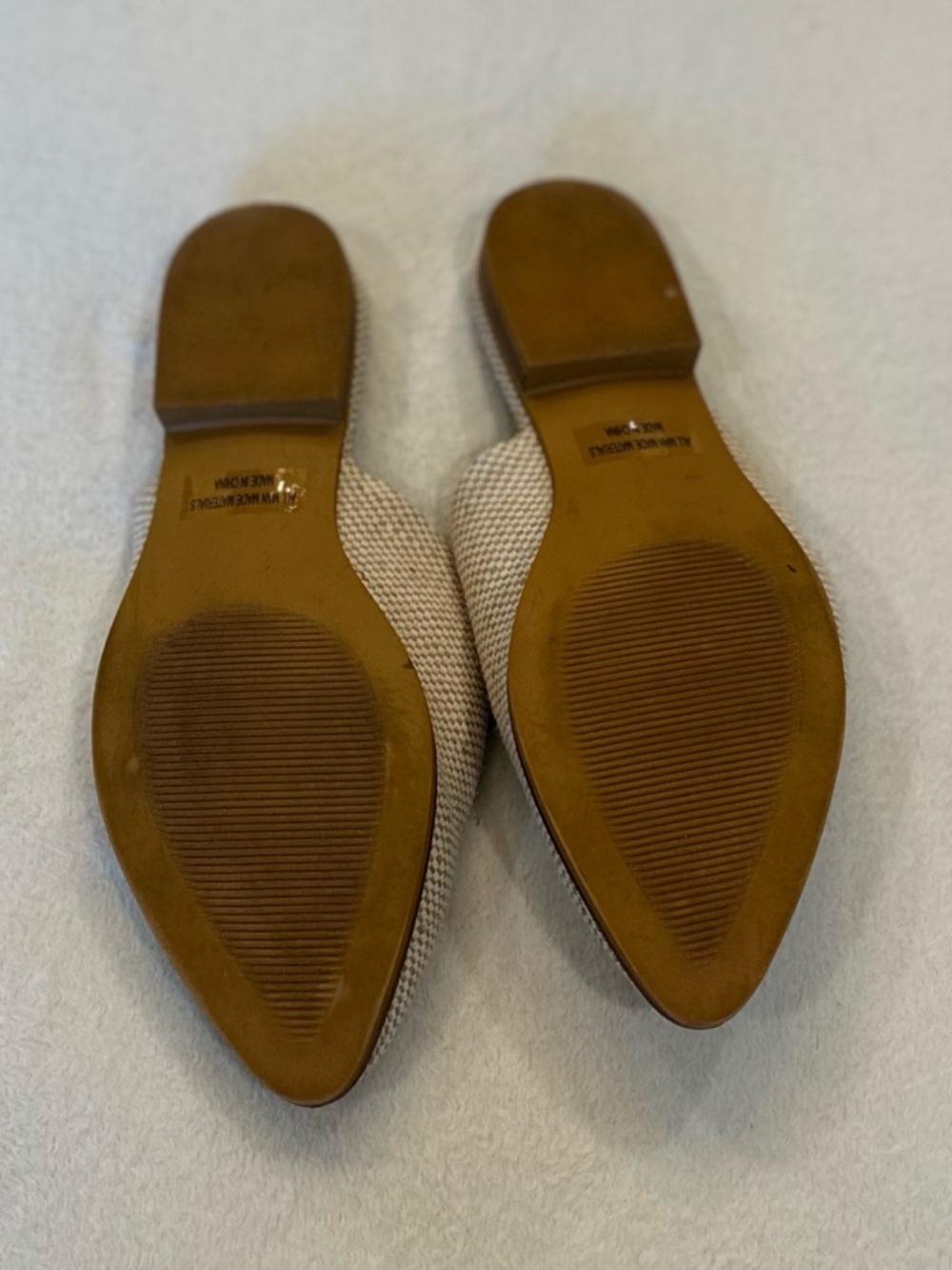Dolce Vita Cream Woven Pointed Slip-On Mules Slides - Picture 2 of 4